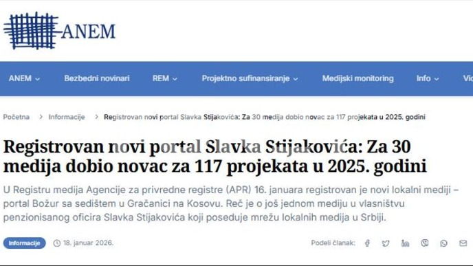 Stijaković osnovao 31. medij
